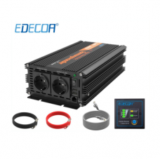 Edecoa 12V-230V Zuivere Sinus Omvormer - 1500W/3000W + controller